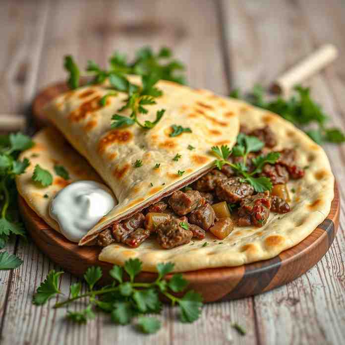 Azerbaijani Gutab - Beef & Herb Flatbread Recipe